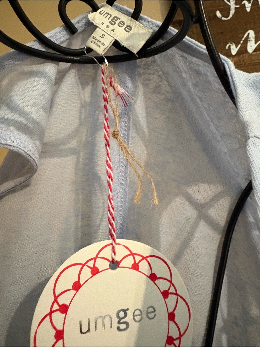 Umgee Light Blue Ruffle Tiered Tank - Picture 3 of 4